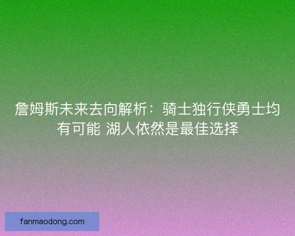 詹姆斯未来去向解析：骑士独行侠勇士均有可能 湖人依然是最佳选择