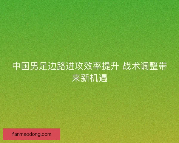 中国男足边路进攻效率提升 战术调整带来新机遇